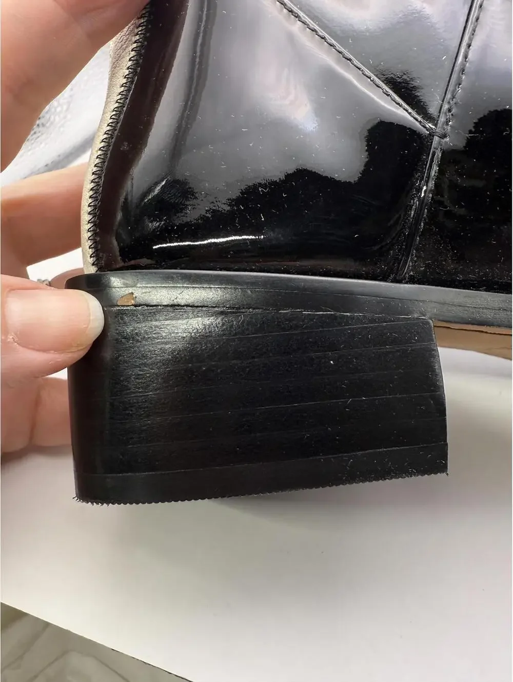 Linea Paolo Velore Color Block Bootie Black Patent Leather Women's Ankle  5.5